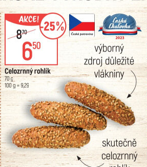 Celozrnný rohlík