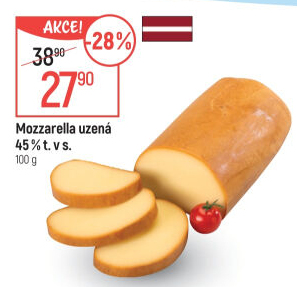 Sýr Mozzarella cihla uzená 45%