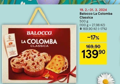 Bábovka Colomba Balocco