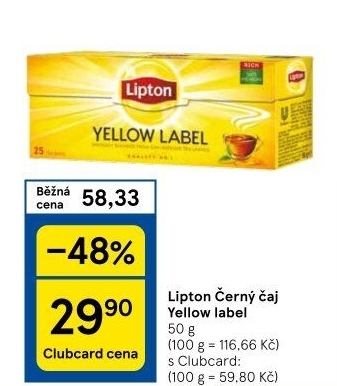 Černý čaj Yellow Label Lipton