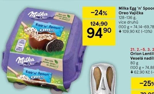 Čokoládová plněná vajíčka Milka