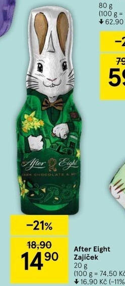 Čokoládový zajíček After Eight