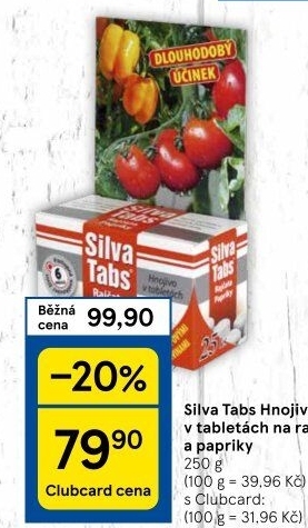 Hnojivo tablety na rajčata a papriky Silva tabs