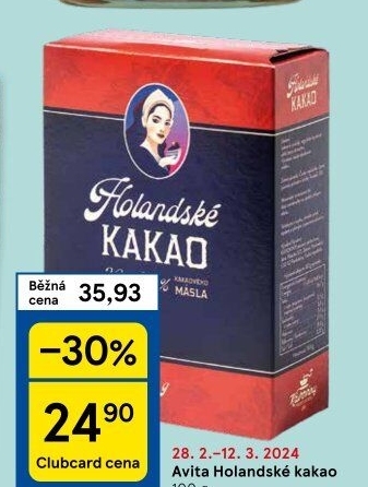 Kakao holandské Avita