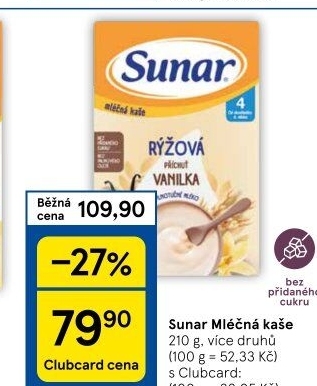 Kaše mléčná Sunar