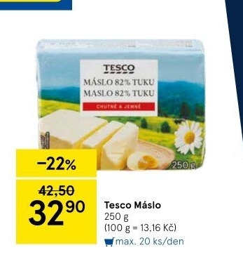Máslo Tesco