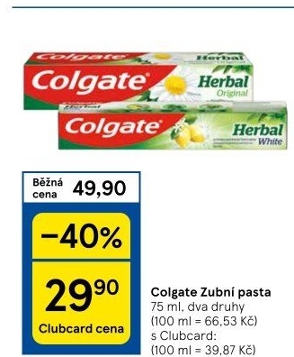 Pasty na zuby Colgate