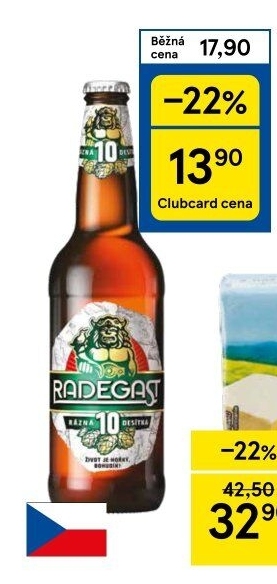 Pivo světlé výčepní Rázná 10° Radegast