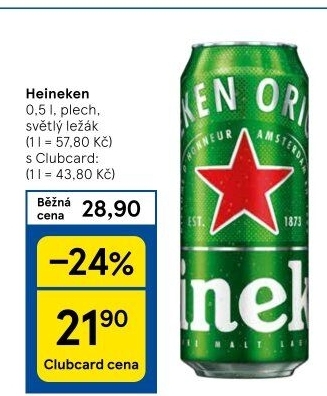 Pivo světlý ležák Heineken