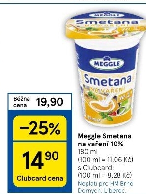 Smetana na vaření Meggle 10%