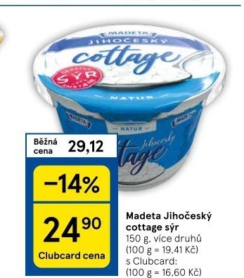 Sýr Cottage Jihočeský Madeta