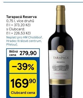 Vína Reserva Viňa Tarapaca