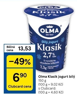 Bílý jogurt Klasik Olma