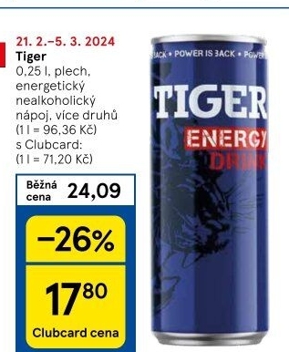 Energetický nápoj Tiger