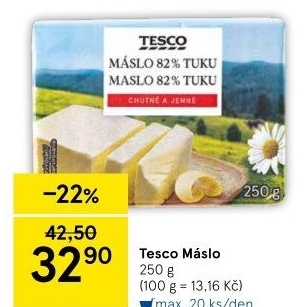 Máslo Tesco
