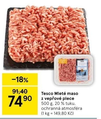 Maso mleté vepřové z plece Tesco