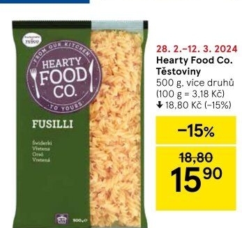 Těstoviny Hearty Food Co Tesco