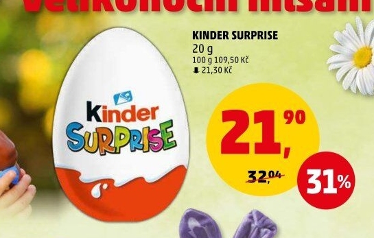 Čokoládové vajíčko s překvapením Kinder Surprise