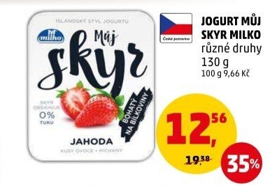 Dezert zakysaný ochucený Můj Skyr 0% Milko