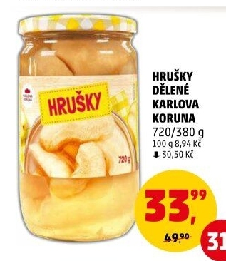 Kompot hrušky Karlova Koruna