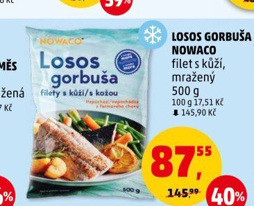 Losos Gorbuša filety mražený Nowaco