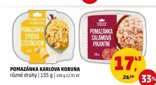 Pomazánky Karlova Koruna