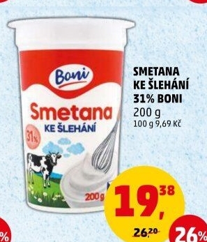 Smetana ke šlehání Boni 31%