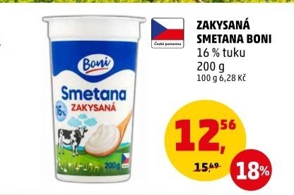 Smetana zakysaná Boni 16%