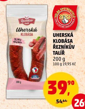 Uherská klobása Řezníkův talíř