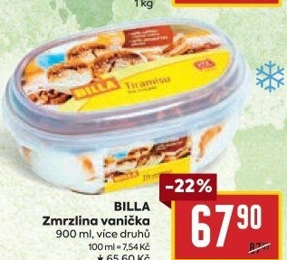 Zmrzlina ve vaničce Billa