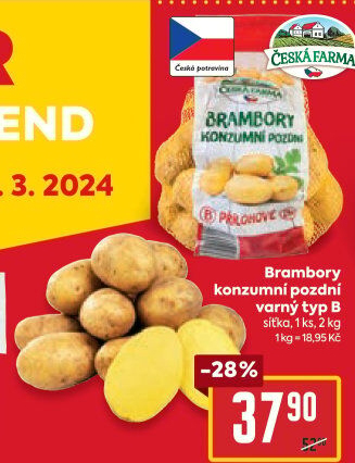 Brambory konzumní pozdní Česká farma