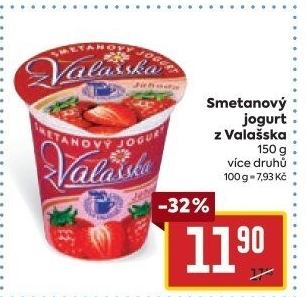 Jogurt smetanový ochucený z Valašska Mlékárna Valašské Meziříčí