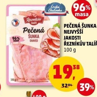 Šunka pečená nejvyšší jakosti Řezníkův talíř