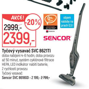 Tyčový vysavač SVC8621TI Sencor