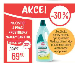 Dezinfekční univerzální čistič na podlahy Sanytol