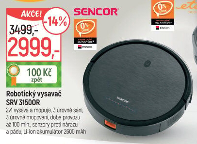 Robotický vysavač Sencor SRV3150OR