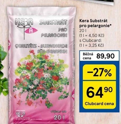 Substrát pro muškáty / pelargonie Kera