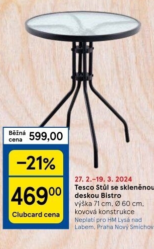 Zahradní stůl Tesco