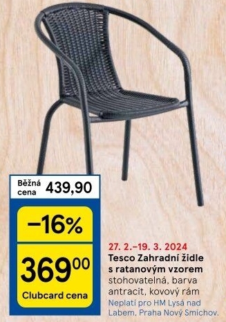 Zahradní židle Tesco