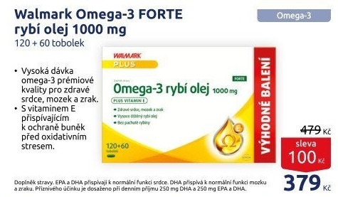 Doplněk stravy Omega-3 rybí olej Plus Walmark