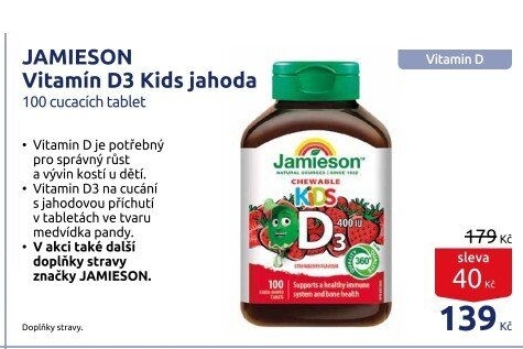 Doplněk stravy Vitamíny D3 Kids Jamieson