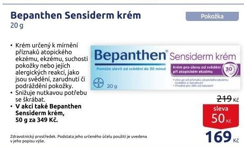 Krém na ekzémy Sensiderm Bepanthen