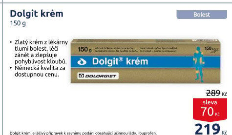 Krém proti bolesti a zánětu Dolgit