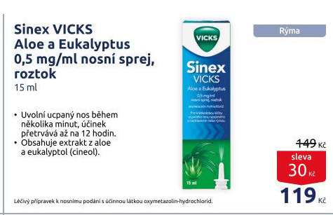 Nosní sprej Sinex Vicks