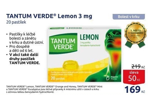 Pastilky proti bolesti v krku Tantum Verde