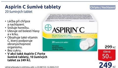 Šumivé tablety proti chřipce a nachlazení Aspirin C Bayer