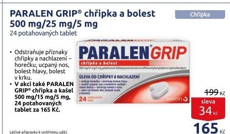 Tablety chřipka a bolest Grip Paralen