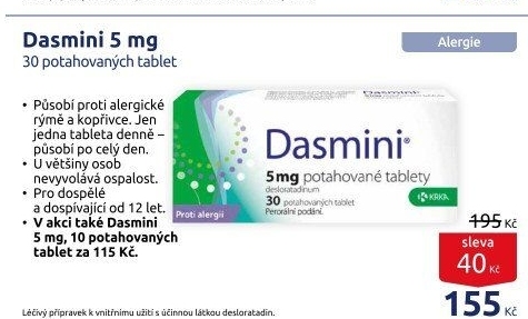 Tablety proti alergii Dasmini