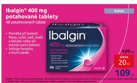 Tablety proti bolesti 400 Ibalgin