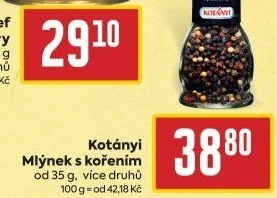 Mlýnek s kořením Kotányi